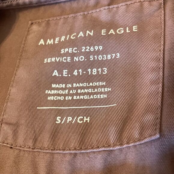 American Eagle Hooded Cargo Utility Jacket Full Zip Womens Size Small Peach - Picture 5 of 8